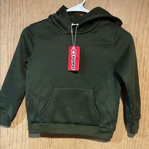 PatPat Olive Green Hooded Pullover Sweatshirt